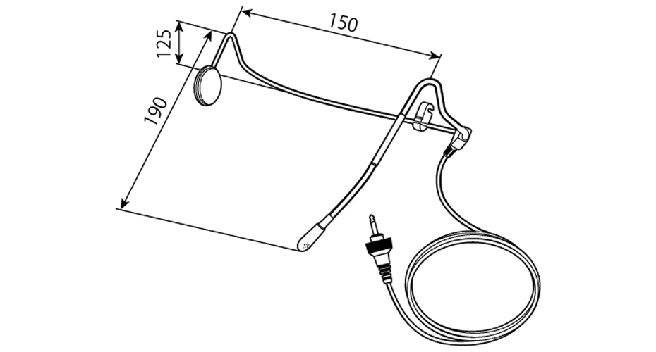 ヘッドセットマイクロホン WX-SM405　寸法図（単位 : mm）