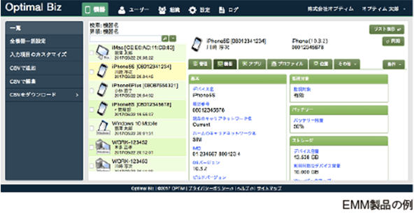 EMMツール*と連携し、細かな設定・一元管理を実現