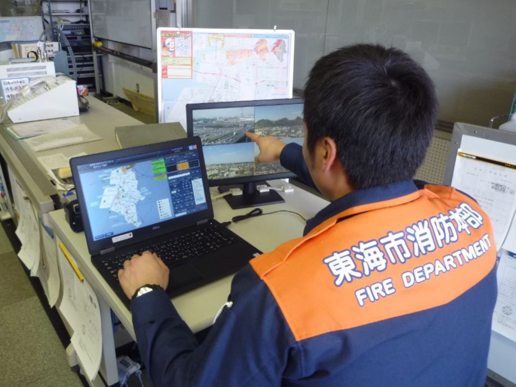 写真:消防本部のPCでもリアルタイムに確認が可能