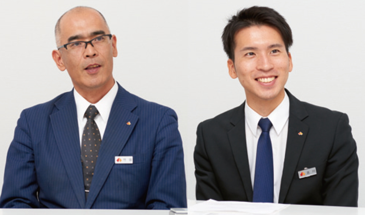 写真:南海電気鉄道株式会社 営業推進室 営業部 課長補佐 竹田慎弥様(写真左) 都市創造本部 ビル事業部 主任 古川貴裕様(写真右)