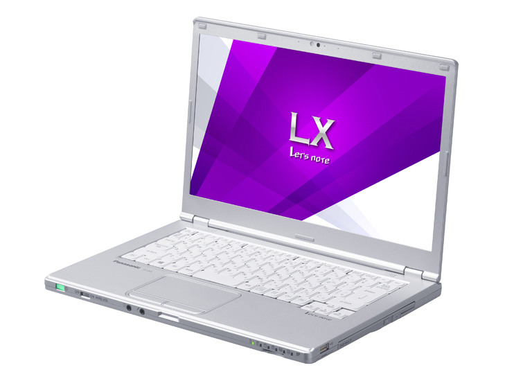 写真：14型の大画面を持ちながら、約1.2kgと軽く、長時間のバッテリー駆動ができる　Let's note LX3