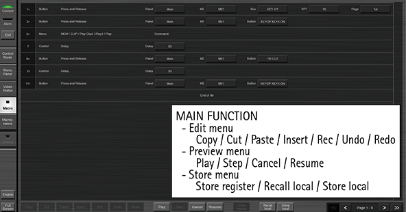Macro Edit画面の画像