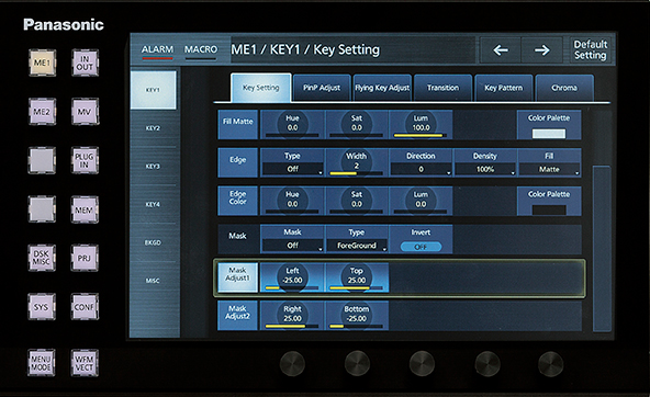 10.1型メニューパネル