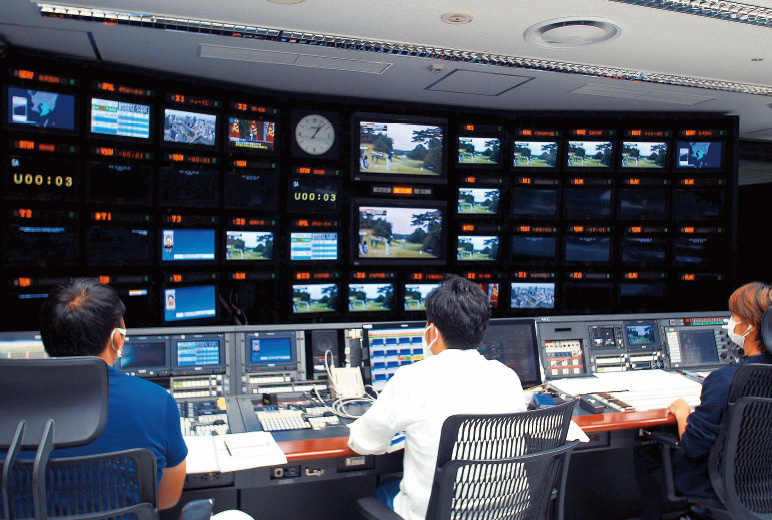 写真:地上波放送を行った本社サブ