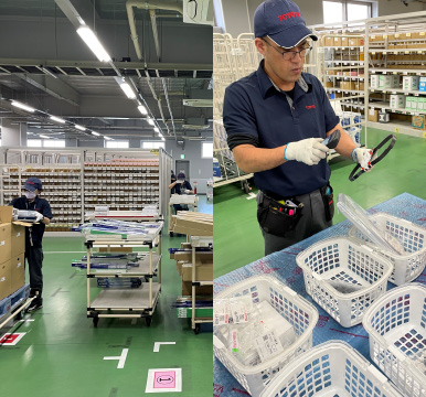 写真:②配送コース別に仕分け