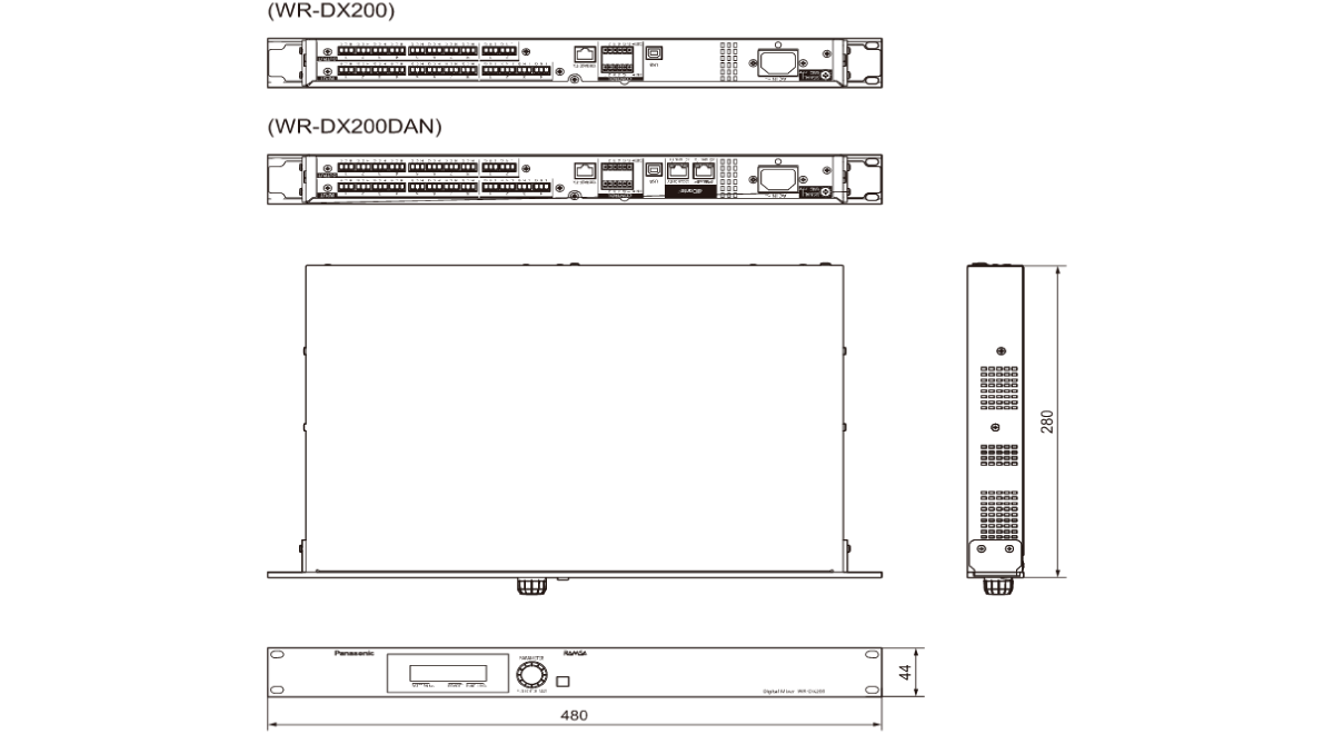 WR-DX200 WR-DX200DAN 寸法図