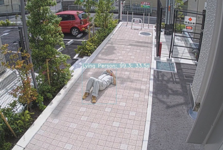 写真：転倒検知の画面例