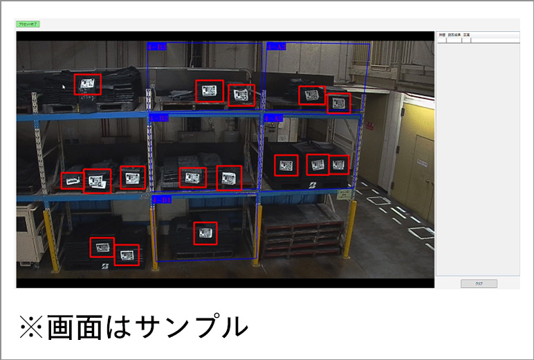 写真:“練ゴム”収納棚のエフをPTZカメラが瞬時に読み取り、PCやタブレットでチェック可能