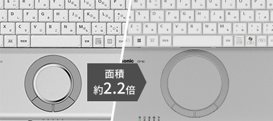 上下・左右にスクロールできるホイールパッド