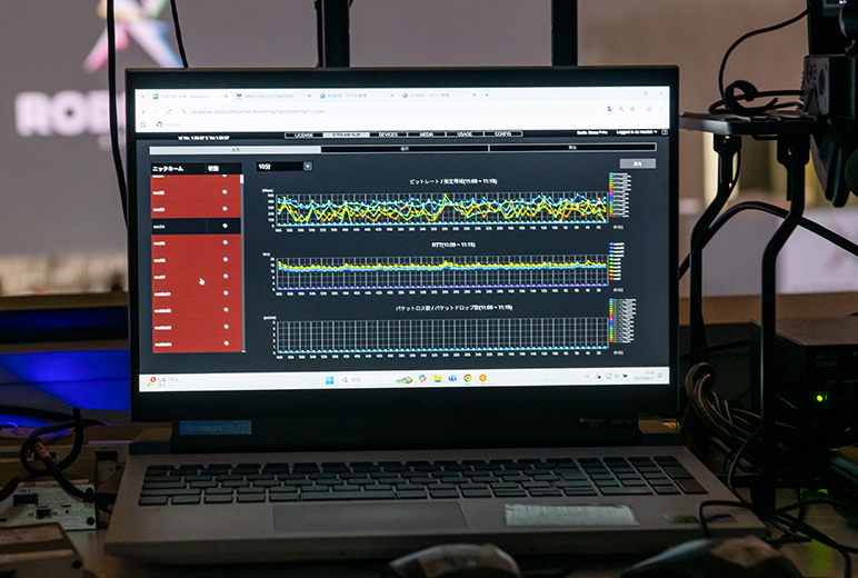 写真：ストリーミング管理画面