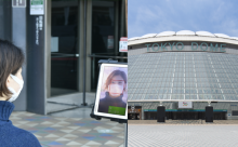 写真:顔認証の入場と決済の実証実験